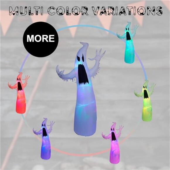 Twinkle Star 5.4 FT Lighted White Ghost Inflatable - Picture 4 of 7